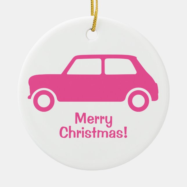 Passioniertes Pink Mini Cooper Ornament - Persönli (Vorne)