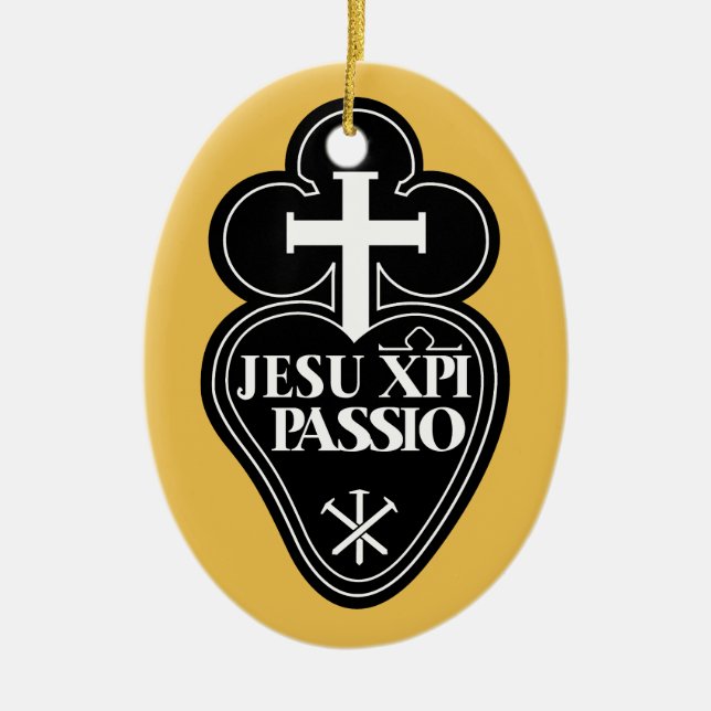Passionists Symbol Weihnachtsbaum Verzierung Keramikornament (Vorne)