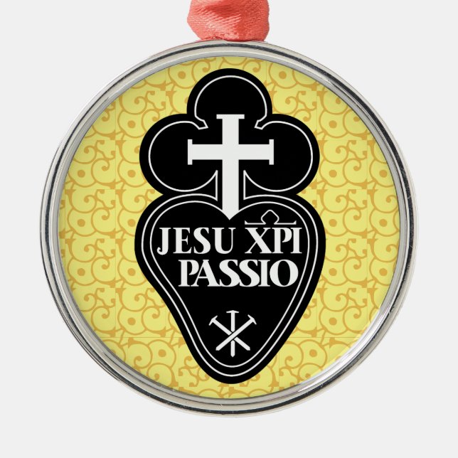 Passionists Symbol Weihnachtsbaum Verzierung Silbernes Ornament (Vorne)