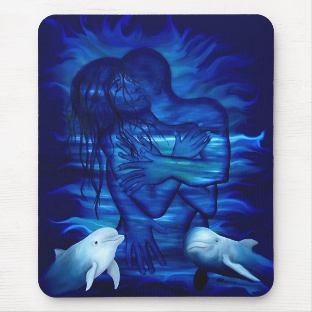 Passionsakt - Paar mit Dolphin-Paar Mousepad (Vorne)