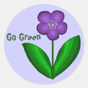 Passionsblume...Go Green Runder Aufkleber