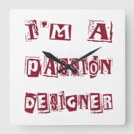 Passionsdesigner Quadratische Wanduhr
