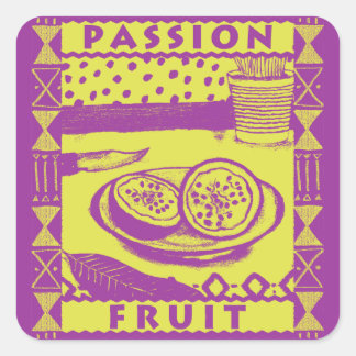 Passionsfrucht Quadratischer Aufkleber