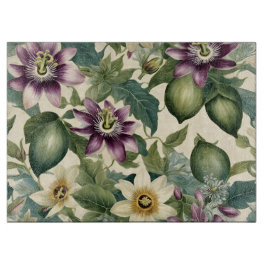 Passionsfrucht und Blume Schneidebrett