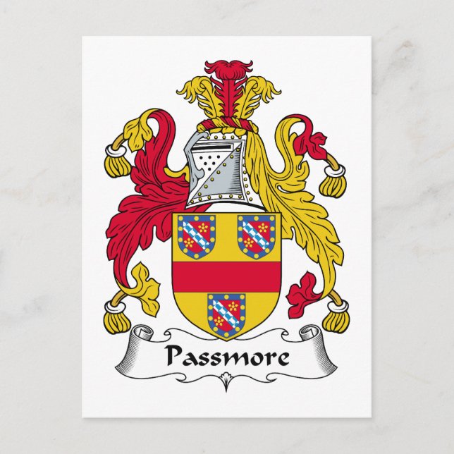 Passmore-Familienwappen Postkarte (Vorderseite)