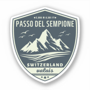 Passo del Sempione italienisch Schweizer Berge mot Aufkleber