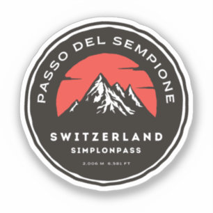 Passo del Sempione italienisch Schweizer Berge Mot Aufkleber
