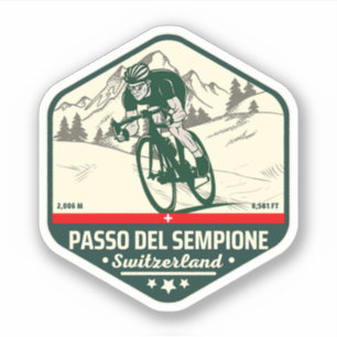 Passo del Sempione italienisch Schweizer Bergfahrr Aufkleber