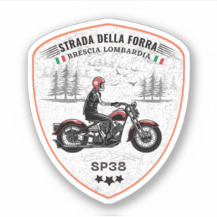 Passo della Forra auf dem Motorrad italienische Aufkleber