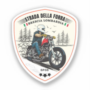 Passo della Forra auf Motorrad Italien APLs Aufkleber