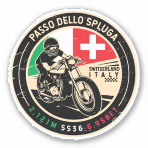 Passo Dello Spluga Italien Schweiz Motorrad Aufkleber