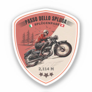   Passo dello Spluga italienisch Schweizer Berge M Aufkleber