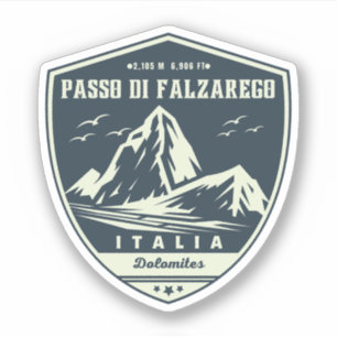 Passo di Falzarego-italienischer Gebirgspass Dolom Aufkleber