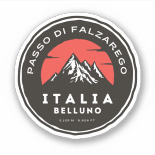 Passo di Falzarego-italienischer Gebirgspass Dolom Aufkleber