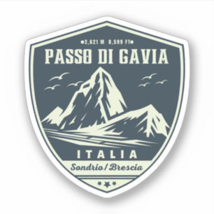 Passo di Gavia - Gaviapass italienischer Gebirgsal Aufkleber
