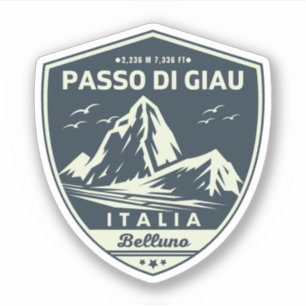 Passo di Giau - Giau-Pass Italienische Alpen Aufkleber