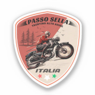Passo Sella italienische Berge Motorrad Aufkleber