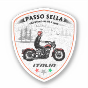 Passo Sella italienische Bergmotorradtour Aufkleber