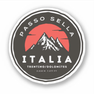 Passo Sella italienische Gebirgsmotorradtour Aufkleber