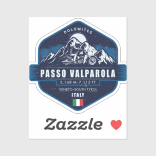 Passo Valparola Dolomiten -Motorrad-Abenteuer Ba Aufkleber