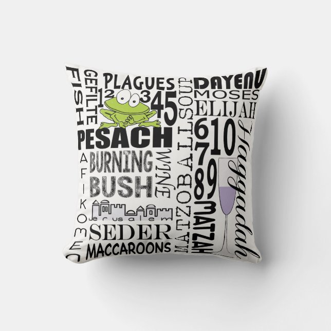 Passover 16/16" Pillow "Dayenu Pillow" Kissen (Vorderseite)