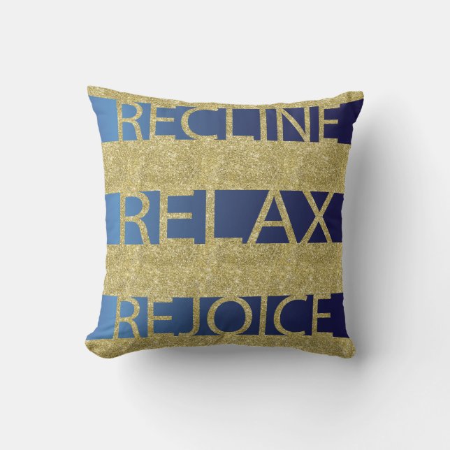Passover 16/16" Pillow "RRR Gld/Blue" Kissen (Vorderseite)