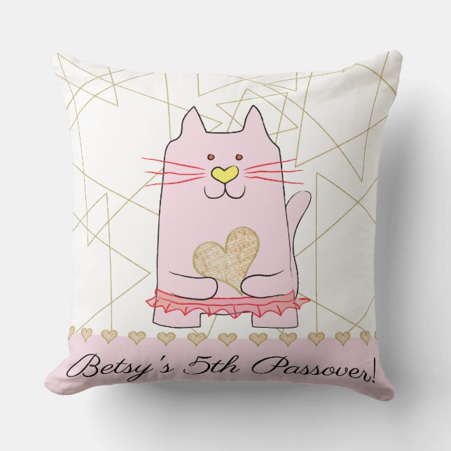 Passover 20/20" Kissen Pink Kat Ballerina (Vorderseite)