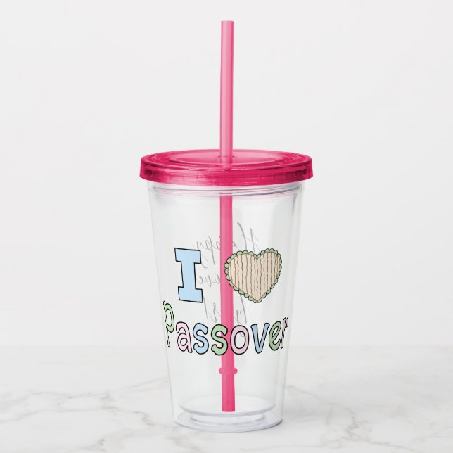Passover Acrylic Tumbler 16 oz I Liebe Pessach Acryltrinkbecher (Vorderseite)