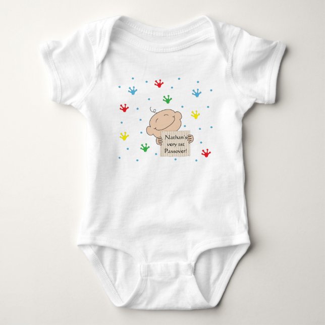 Passover Baby Bodysuit Anpassen "1. Passover" Strampler (Vorderseite)