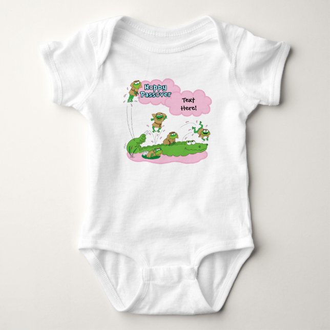 Passover Baby Bodysuit "Hoppy Passover" Baby Strampler (Vorderseite)