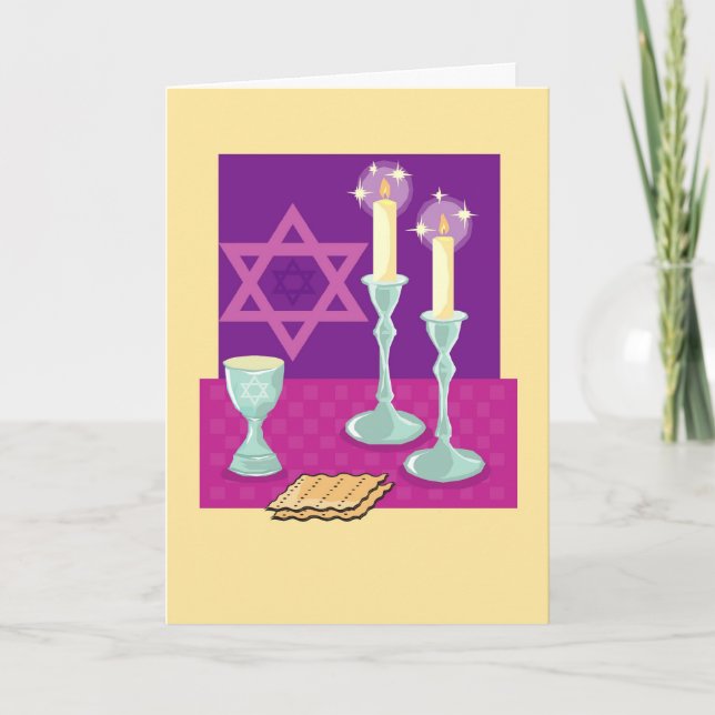 Passover Candlesticks Karte (Vorderseite)