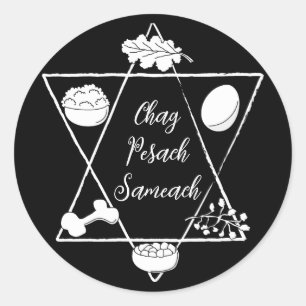 Passover Chag Sameach Circle Aufkleber