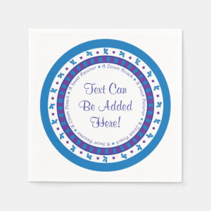 Passover Cocktail Napkins Lila/Blue Star Muster Serviette
