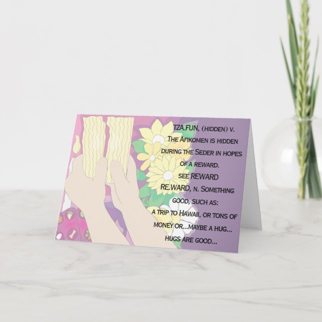 Passover Greeting Card "Tsafun means..." Karte (Vorderseite)