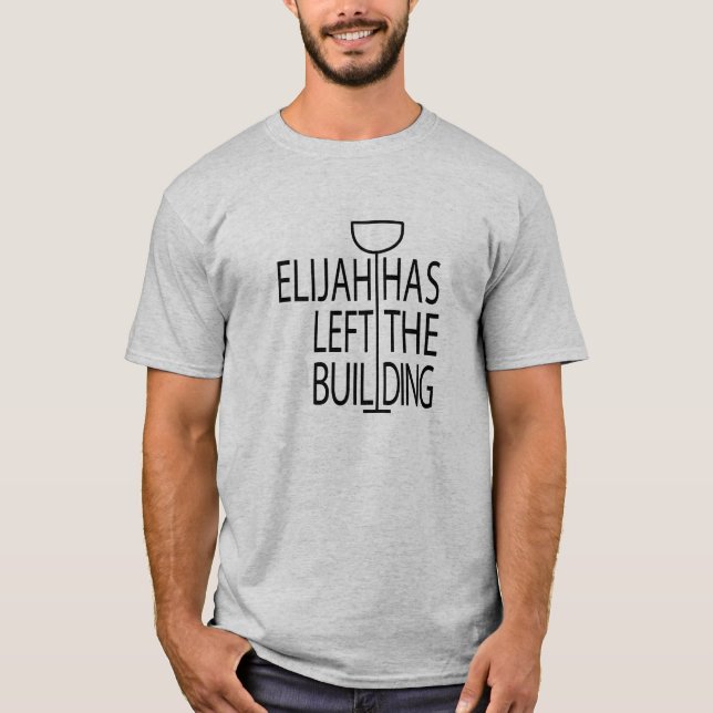 Passover Men Basic Funny T-shirt Elie bâtiment (Devant)