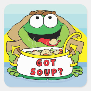 Passover Square Stickers "Got Soup?"