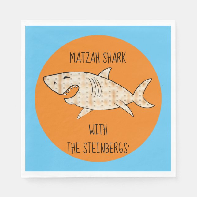 Passover Standard Napkins Matzah Shark Pattern Serviette (Vorderseite)