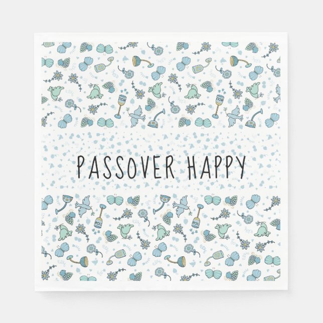 Passover Standard Napkins Whimsical Seder Muster Serviette (Vorderseite)