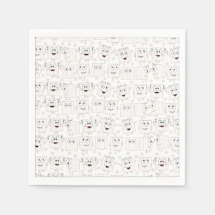 Passover White Cocktail Napkins Matzah Pattern Serviette