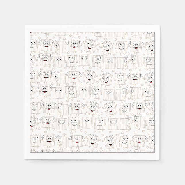 Passover White Cocktail Napkins Matzah Pattern Serviette (Vorderseite)