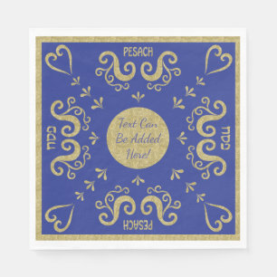 Passover White Standard Napkins Gold Elegant Serviette