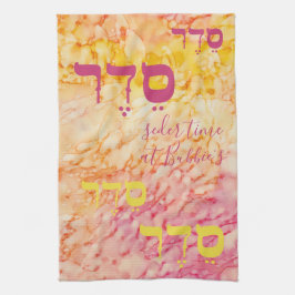 Passover Yellow Pinks SederTime Küchentuch