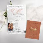 Passport Boho Arch Terracotta Hochzeit in Urlaubso Einladung<br><div class="desc">Feiern Sie Ihre Liebe mit dieser Passport Karte Boho Arch Terracotta Hochzeit in Urlaubsort gefaltet Einladungskarte, die für das moderne Ehepaar entworfen wurde und eine unvergessliche Hochzeit im Ausland plant. Mit Terrakotta-Hintergrund und prächtigen Imitaten, goldenen Herzakzenten und einer Weltkarte, die von einem Boho-Bogen gerahmt ist, verbindet diese Einladung Romantik und...</div>