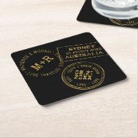 Passport-Briefmarke Personalisiert Black Gold