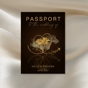 Passport der tropischen Hochzeit in Urlaubsort QR  Einladung