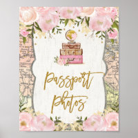 Passport Fotos Floral Travel Frau Karte verpassen