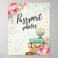 Passport-Fotos Tafelschild Reisedusche Abenteuer