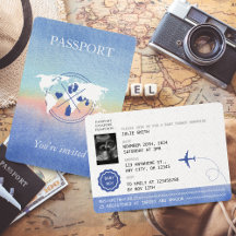 Passport Gender Neutral Travel Baby Shower Rainbow