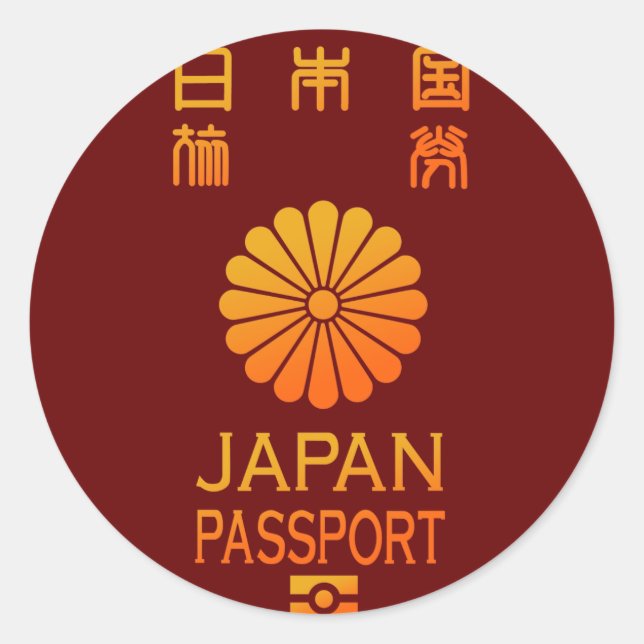PASSPORT(JAPAN) RUNDER AUFKLEBER (Vorderseite)