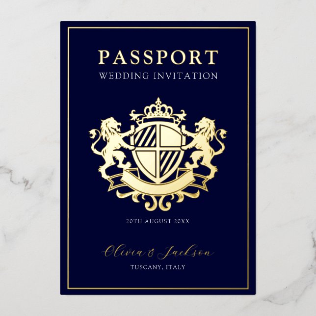 Passport moderne branché Faire-part de mariage Foi (Recto)